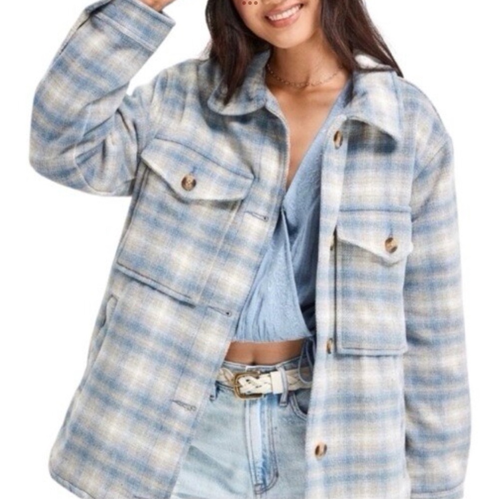 American‎ Eagle Outfitters Plaid Oversized Heavyweight Shacket